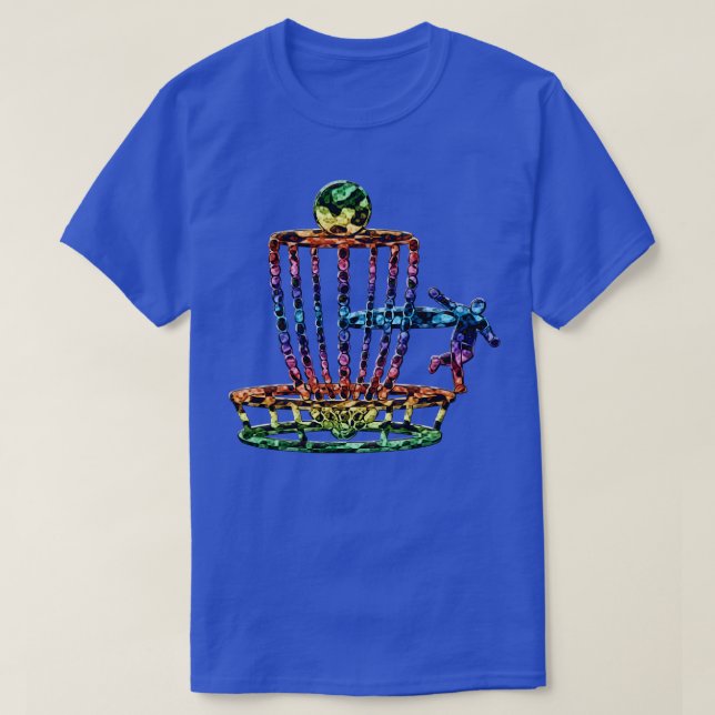 Disc Golf Abstract Colour Disc Golfer 1 T-Shirt (Design Front)