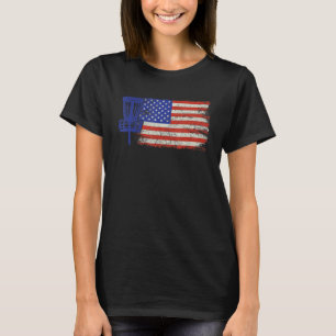 Disc Golf American Flag  Distressed Usa Disc Golfe T-Shirt