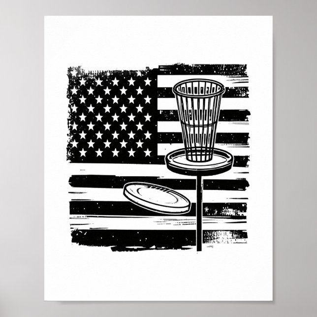 Disc Golf American Flag Poster (Front)