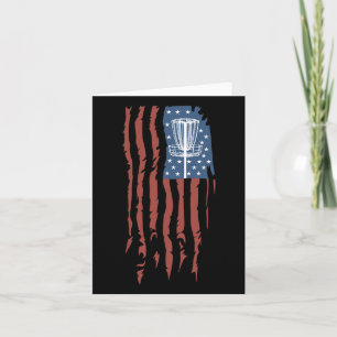 Disc Golf American Flag Retro Frisbee Sports Gift Card