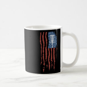 Disc Golf American Flag Retro Frisbee Sports Gift Coffee Mug