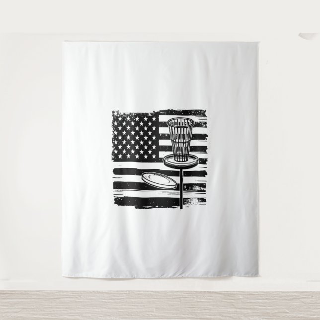Disc Golf American Flag Tapestry (Front)