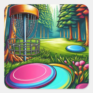 Disc Golf and Eagle themed   Square Sticker