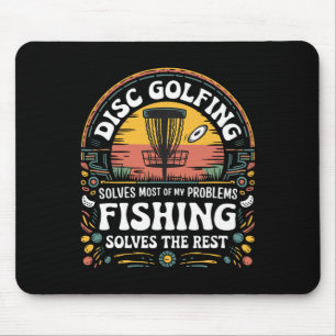 Disc Golf And Fishing Lover Funny Outdoor Sports P Mouse Pad