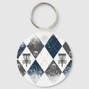 Disc Golf Argyle Design Key Ring