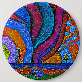 Disc Golf Art Button 6"