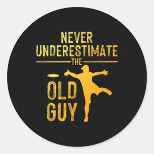 Disc Golf Art For Men Grandpa Disc Golfer Disc Gol Classic Round Sticker
