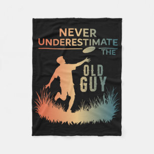 Disc Golf Art For Men Grandpa Disc Golfer Disc Gol Fleece Blanket