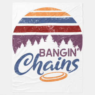 Disc Golf Bangin Chain Retro Frisbee Sports Gift E Fleece Blanket
