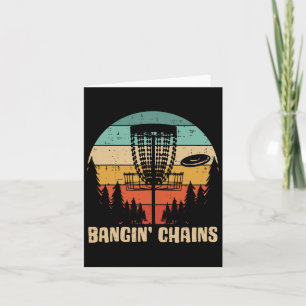 Disc Golf Bangin Chains Retro Frisbee Golfer Frolf Card