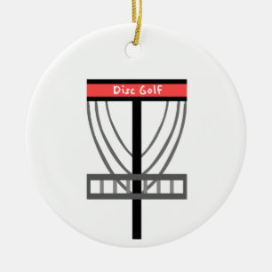 Disc Golf Basket Ceramic Ornament