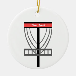 Disc Golf Basket Ceramic Ornament