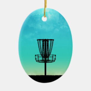 Disc Golf Basket Ceramic Tree Decoration