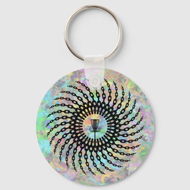 Disc Golf Basket Chains Key Ring (Front)