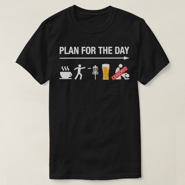 Disc Golf Basket Frisbee Golfing Frolf Coffee Beer T-Shirt (Design Front)
