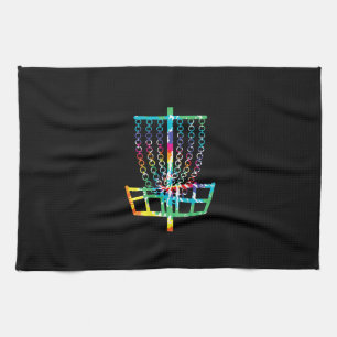 Disc Golf Basket - Hippie Rainbow Gift Tea Towel