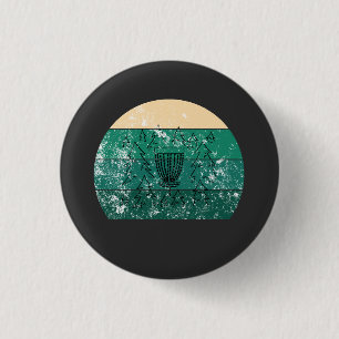 Disc Golf Basket Retro 3 Cm Round Badge