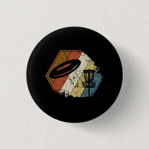 Disc Golf Basket Retro 3 Cm Round Badge