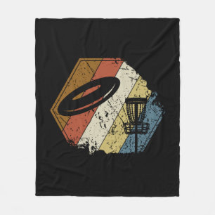 Disc Golf Basket Retro Fleece Blanket