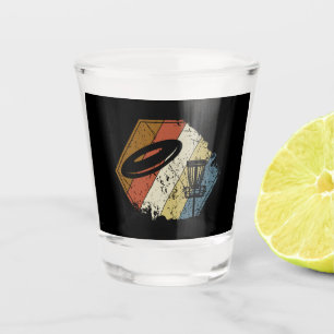 Disc Golf Basket Retro Shot Glass