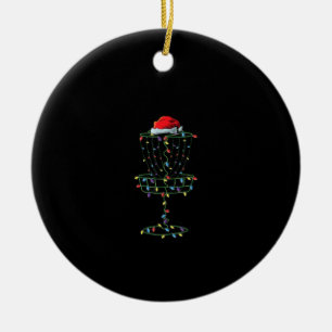 Disc Golf Basket Santa Disc Golf Frisbee Golfer Ceramic Ornament