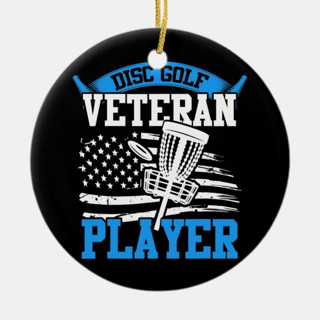 Disc Golf Basket Tree Sports Frisbee Disc Golfing Ceramic Ornament (Front)