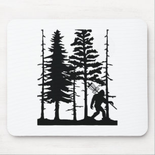 Disc Golf Bigfoot Hiding Wildlife Trees Nature Ret Mouse Pad