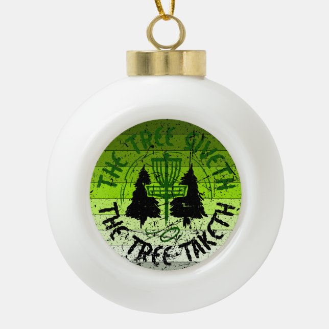 Disc Golf Ceramic Ball Christmas Ornament (Front)