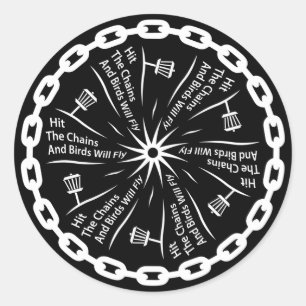 Disc Golf Chains And Birds Classic Round Sticker