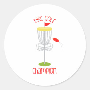 Disc Golf  Champion Classic Round Sticker