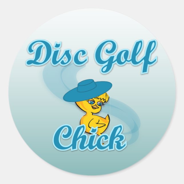 Disc Golf Chick #3 Classic Round Sticker (Front)