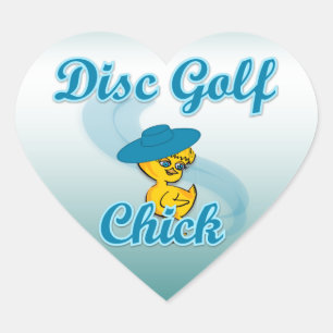 Disc Golf Chick #3 Heart Sticker
