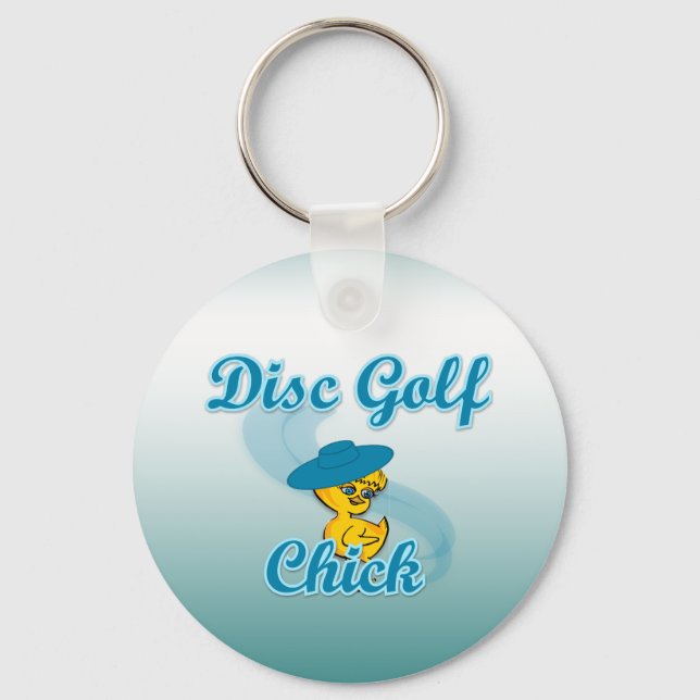Disc Golf Chick #3 Key Ring (Front)