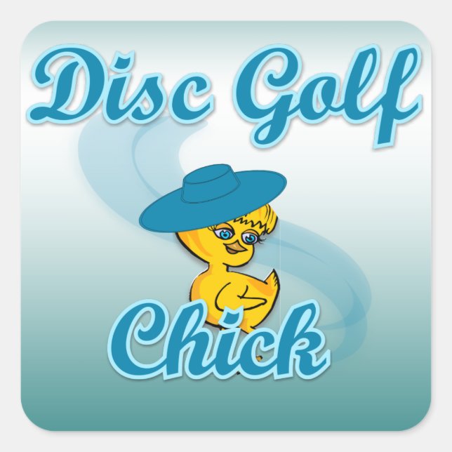 Disc Golf Chick #3 Square Sticker (Front)