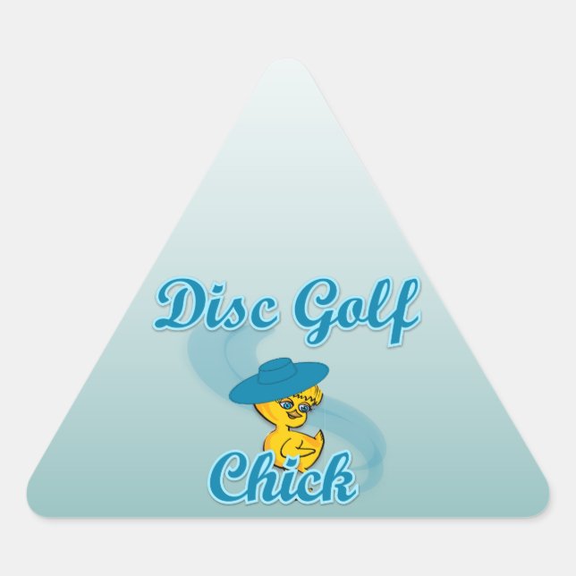 Disc Golf Chick #3 Triangle Sticker (Front)