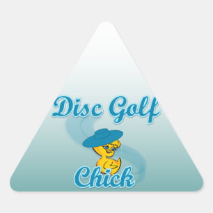Disc Golf Chick #3 Triangle Sticker