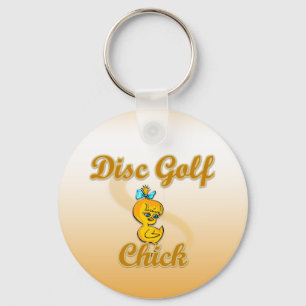 Disc Golf Chick Key Ring