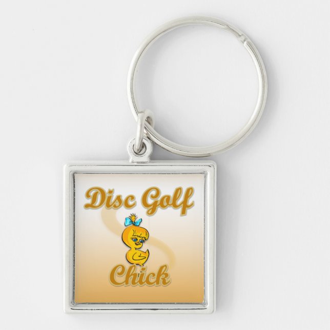 Disc Golf Chick  Key Ring (Front)