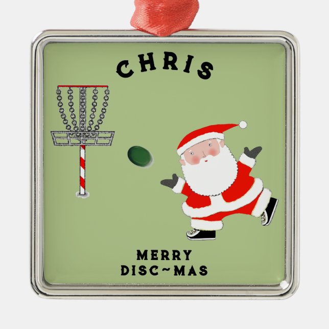 Disc Golf Christmas Collectible Metal Ornament (Front)