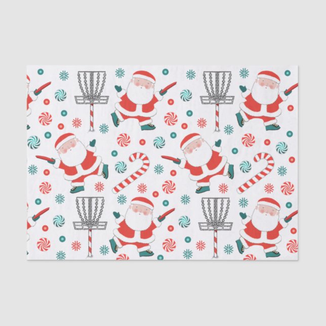 Disc Golf Christmas Holiday Tissue Paper (Front)