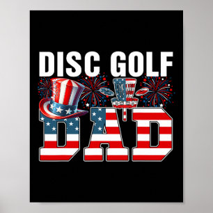 Disc Golf Dad 4th Of July Costume Player Matching Poster