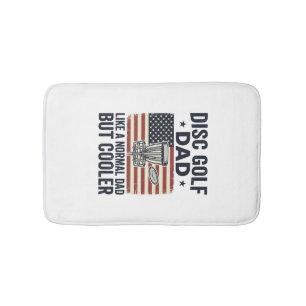 Disc Golf Dad Vintage Flag Funny Shirt Design_1 Bath Mat