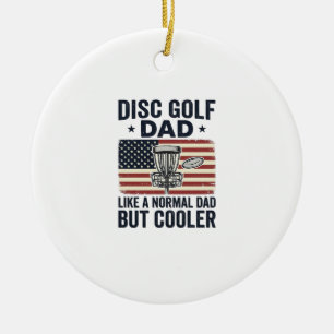 Disc Golf Dad Vintage Flag Funny Shirt Design_1 Ceramic Ornament