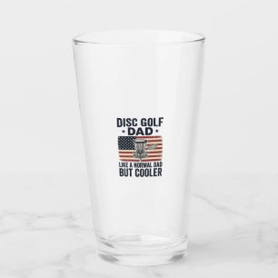 Disc Golf Dad Vintage Flag Funny Shirt Design_1 Glass