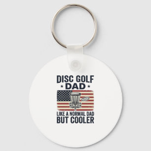 Disc Golf Dad Vintage Flag Funny Shirt Design_1 Key Ring