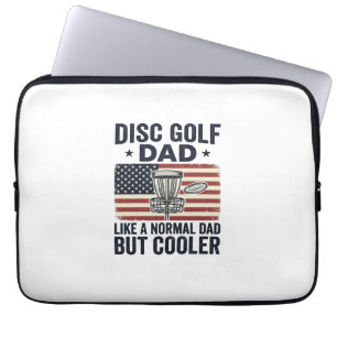 Disc Golf Dad Vintage Flag Funny Shirt Design_1 Laptop Sleeve
