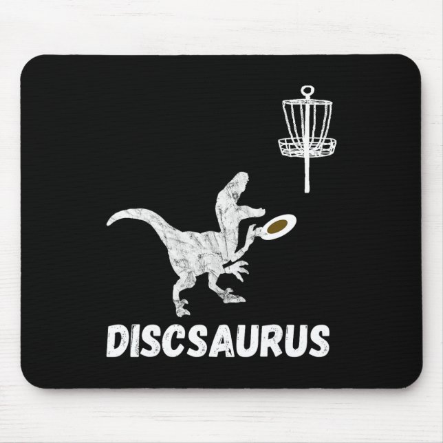 Disc Golf Dinosaur Frolfing T-rex Dino Funny Disc  Mouse Pad (Front)