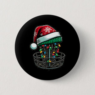 Disc Golf Disc Golfing Disc Golfer Christmas Hat X 6 Cm Round Badge