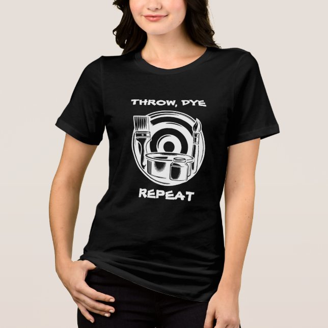 Disc Golf Dyeing Humour | Throw, Dye, Repeat Tri-Blend Shirt (Front)