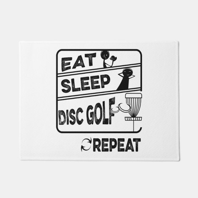 Disc Golf Eat Sleep Repeat Doormat (Front)